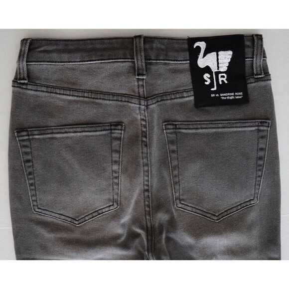 Sandrine Rose x FP Women Sz 26 Black Destroyed Rain Straight Denim Jeans $200 - Picture 5 of 5